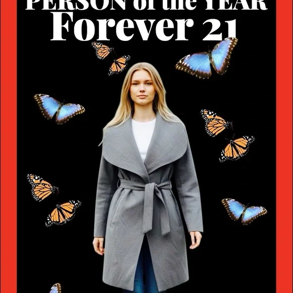 Vintage Y2K Forever 21 Women's Gray Trench Coat - Picture 3 of 10